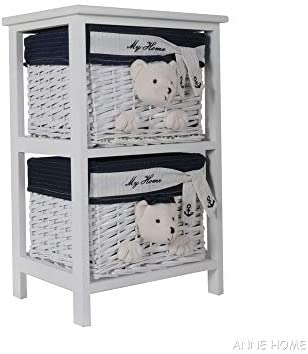 Portable 2 Drawers Color Wicker - Diamond Home USA