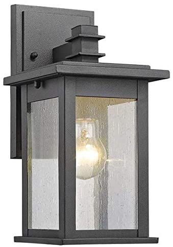 MISC Transitional 1 Light Black Outdoor Wall Lantern Aluminum Glass Dimmable