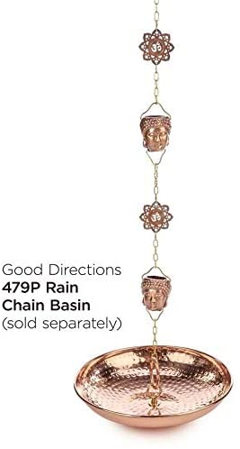 Buddha Pure Copper 8 5 Foot Rain Chain Brown - Diamond Home USA