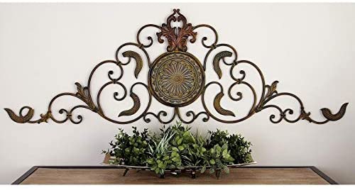 Metal Classic Horizontal Wall Decor Brown French Country Shabby Chic Natural Finish