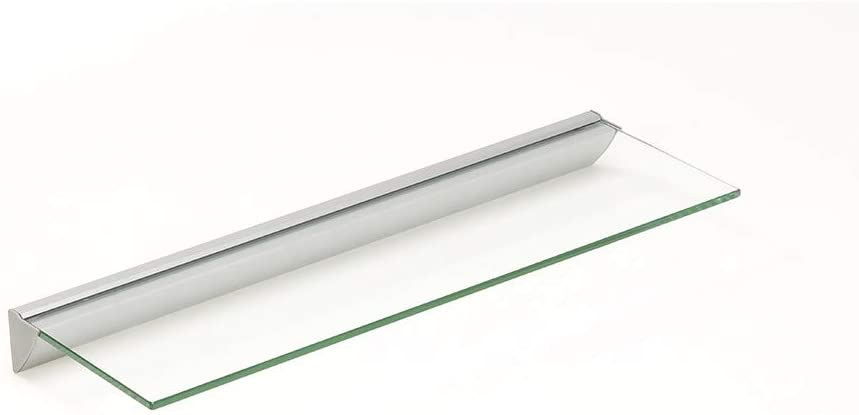 6x18 Clear Glass Shelf Kit Silver Metal