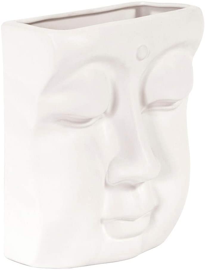 MISC Abstract Face Ceramic Wall Vase White Bohemian Eclectic