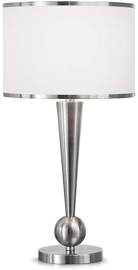 Metal Modern Table Lamp Silver Contemporary Nickel - Diamond Home USA