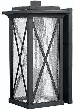 Rustic Modern Medium Outdoor Wall Light Black Aluminum