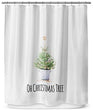 Oh Christmas Tree Shower Curtain by 71x74 Black Green White Graphic Quotes Sayings Modern Contemporary Polyester