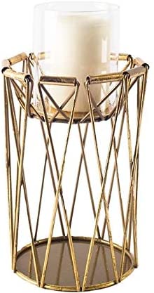 (Short) Table Top Candle Holder Gold Metal