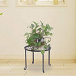 Metal Flower Pot Plant Stand Shelf Set 4 Home Decor Black Country Round