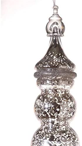 Silver Drop Ornaments (Set 3) Plastic - Diamond Home USA