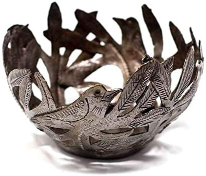 Handmade Metal Birds Decorative Bowl Bohemian Eclectic Steel