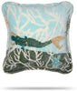 Mermaid/Light Marine Pillow 18x18 Nautical Coastal Acrylic Single Removable Cover