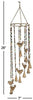 Eclectic 26 X 7 Inch Gold Bird Wind Chime Colored Beads Bohemian Iron