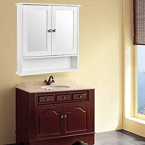 Double Door Mirror Indoor Bathroom Wall Mounted Cabinet