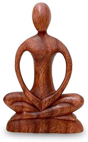 Handmade Wood Meditative Calm Sculpture (Indonesia) Brown - Diamond Home USA