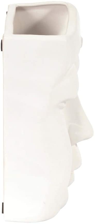 MISC Abstract Face Ceramic Wall Vase White Bohemian Eclectic