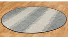 Grey/Cream Cotton Round Rug (6'x6') 6' X Abstract Casual Latex Free