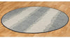 Grey/Cream Cotton Round Rug (6'x6') 6' X Abstract Casual Latex Free