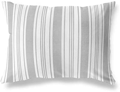 MISC Lumbar Pillow by 14x20 Grey Geometric Nautical Coastal Cotton Single Removable Cover