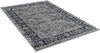 MISC Rugs Distressed Grey Midnight Blue Rectangular Accent Area Rug White Persian Vine Design 7' 6" X 9' 8" Floral Botanical Rectangle Polypropylene