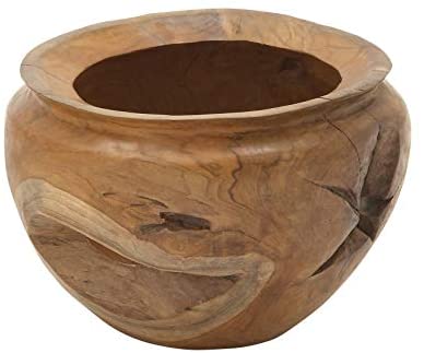 Teak Decorative Coastal Bowl Black Color Acacia Wood - Diamond Home USA