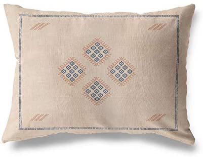 Cream Lumbar Pillow by Accent Tan 12x16 Southwestern Geometric Cotton One Removable Cover