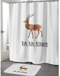 Run Reindeer Shower Curtain by 71x74 Black Brown White Graphic Quotes Sayings Modern Contemporary Polyester
