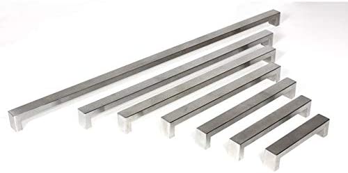 10 1/2 Inch (226mm) Bold Design Stainless Steel Brushed Nickel Contemporary Cabinet Bar Pulls (Set 5) - Diamond Home USA