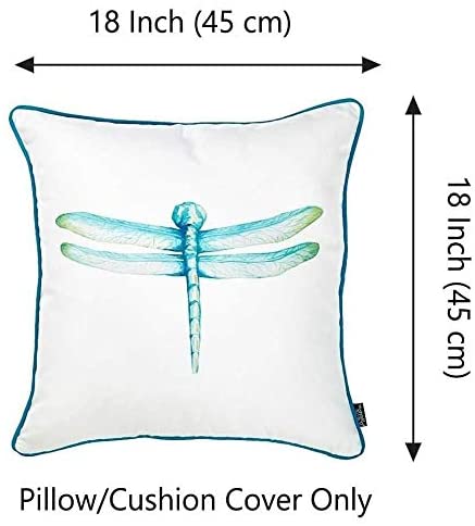 Dragonfly Throw Pillow Cover Color Animal Polyester Removable - Diamond Home USA