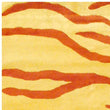 Handmade Zebra Stripe Wool Rug (India) 5' X 8' Yellow Animal Oriental Modern Contemporary Rectangle Natural Fiber Latex Free
