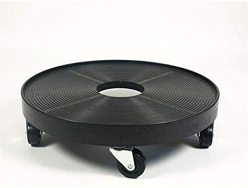 Black 16 inch Plant Dolly Round Metal Plastic