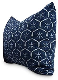 MISC Tufted 14 X20 Inch Navy Blue Abstract Decorative Outdoor Pillow Transitional Polyester