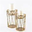 (Short) Table Top Candle Holder Gold Metal