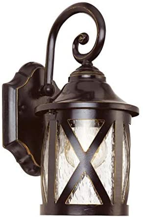 Rubbed Oil ronze Finish Outdoor Wall Lantern Seeded Shade