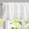 Lace/Crochet Trim Voile Sheer Window Valance White Solid Kids Teen Modern Contemporary 100% Polyester