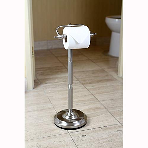 Silver Standing Pivoting Toilet Paper Holder Victorian Brass Modern Washroom Free Stand Holder