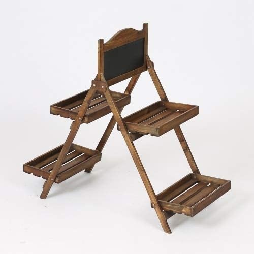 2 Tier Ladder Plant Stand Brown Rustic Rectangular