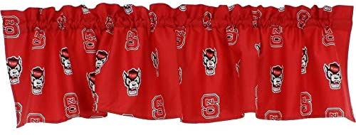 North Carolina State Wolfpack 100% Cotton 84" X 15" Curtain Valance 1 Panel Casual Traditional Sateen