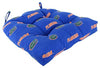 Florida Gators Indoor/Outdoor Seat Cushion Patio D 20" X 2 Tie Backs 3" Blue Text Traditional Polyester Uv Resistant