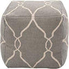 Decorative Grey Pouf Geometric Modern Contemporary Wool Single