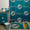 NFL Dolphins Shower Curtain 72 X 72 Inches Football Themed Bedding Sports Patterned Team Logo Fan Merchandise Bathroom Curtain Athletic Team Spirit - Diamond Home USA
