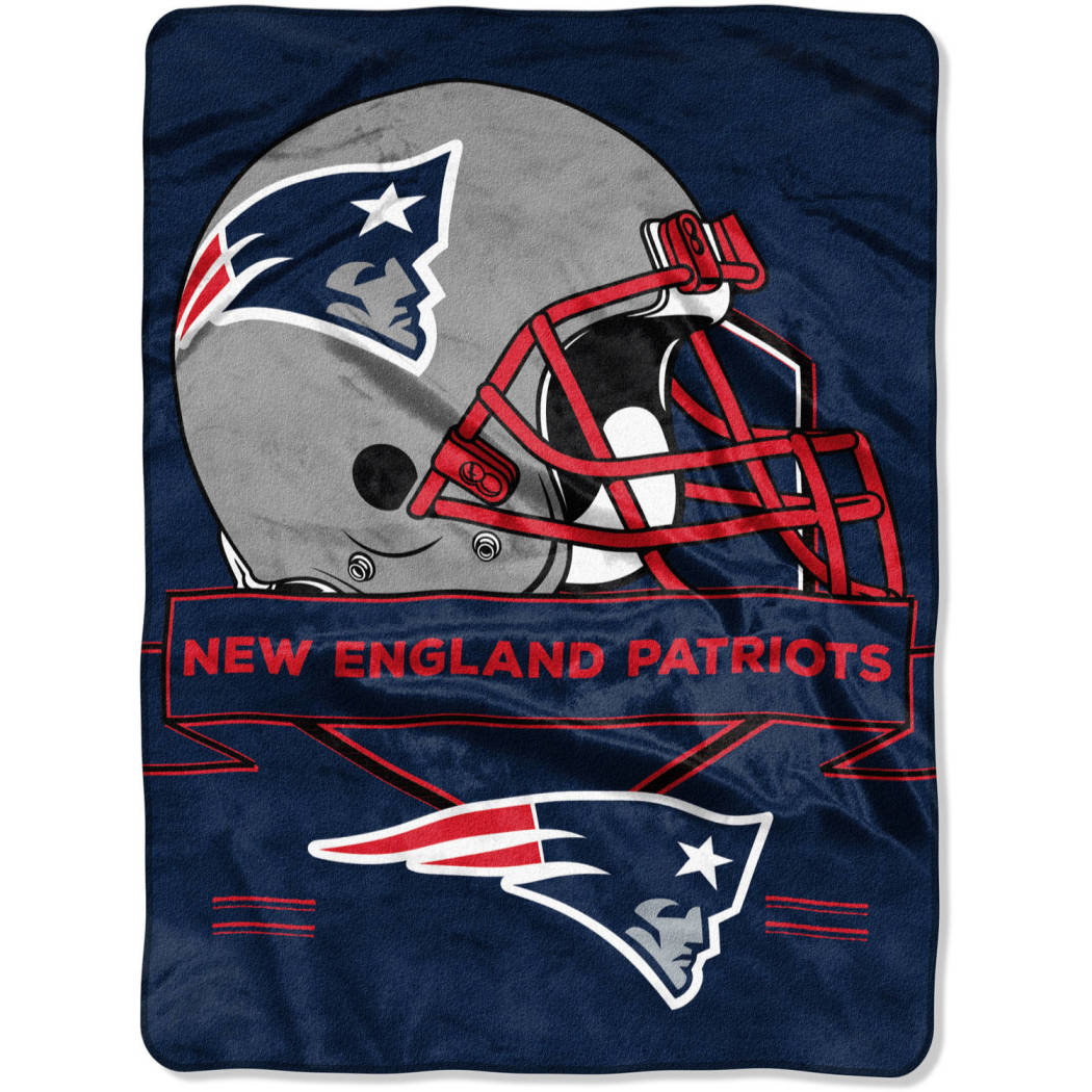 NFL Patriots Throw Blanket 60 X 80 Inches Football Themed Bedding Sports Patterned Team Logo Fan Merchandise Athletic Team Spirit Fan Natuical Blue