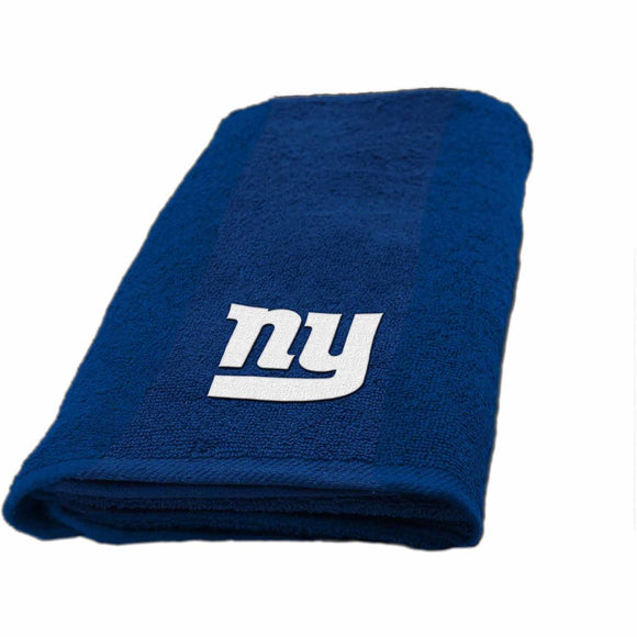 NFL Giants Hand Towel 26 X 15 Inches Football Themed Applique Sports Patterned Team Logo Fan Merchandise Athletic Spirit Blue Grey Red White Polyester - Diamond Home USA