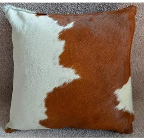 Brown White Cowhide Pillows Case Brown/White