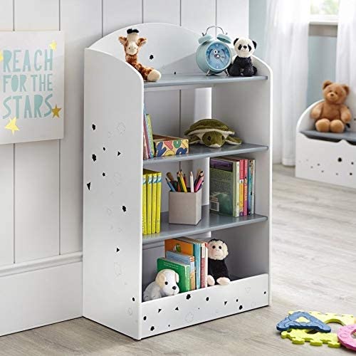 Kids Bookshelf Grey White odern Contemporary Transitional