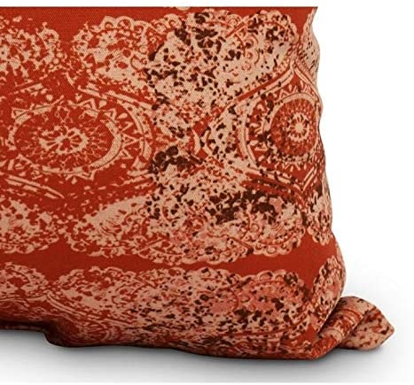 14 X 20 Inch Orange/Rust Decorative Abstract Outdoor Throw Pillow Orange Transitional Polyester