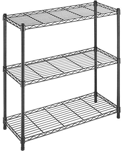 90x35xh80cm 3 Tier Kitchen Metal Organizer Wire Storage Shelving Rack Black - Diamond Home USA