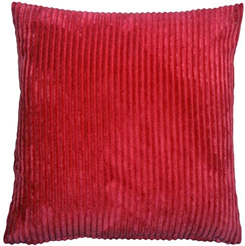 Wide 18x18 Red Throw Pillow Stripe Modern Contemporary