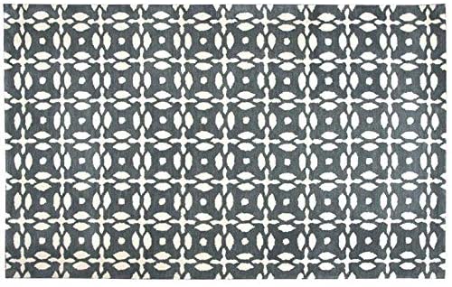 Hand Tufted Trellis Wool Grey Rug (5' X 8') 5' 8' Casual