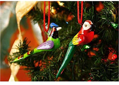 Handmade Set 6 Ceramic 'Forest Birds' Ornaments