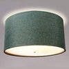 14 Moderne Flush Mount Converter Kit Granite Grey Burlap Hardback Drum Lampshade 14x14x7 Brown Metal - Diamond Home USA