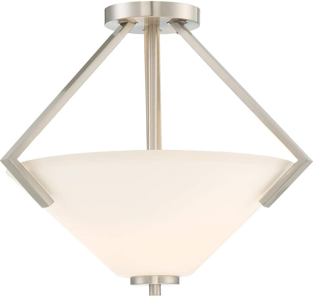 2 Light Semi Flush Grey Transitional Metal